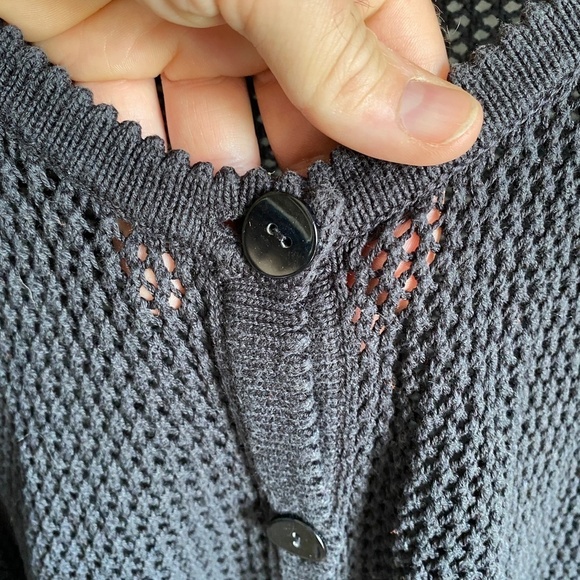 C.J. Banks by Christopher & Banks 3/4 Sleeve Open Knit Cardigan Top Size 2X - Picture 5 of 12